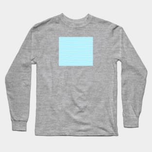 Aqua Blue & White Handdrawn Stripe Long Sleeve T-Shirt